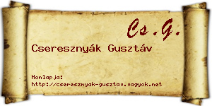 Cseresznyák Gusztáv névjegykártya